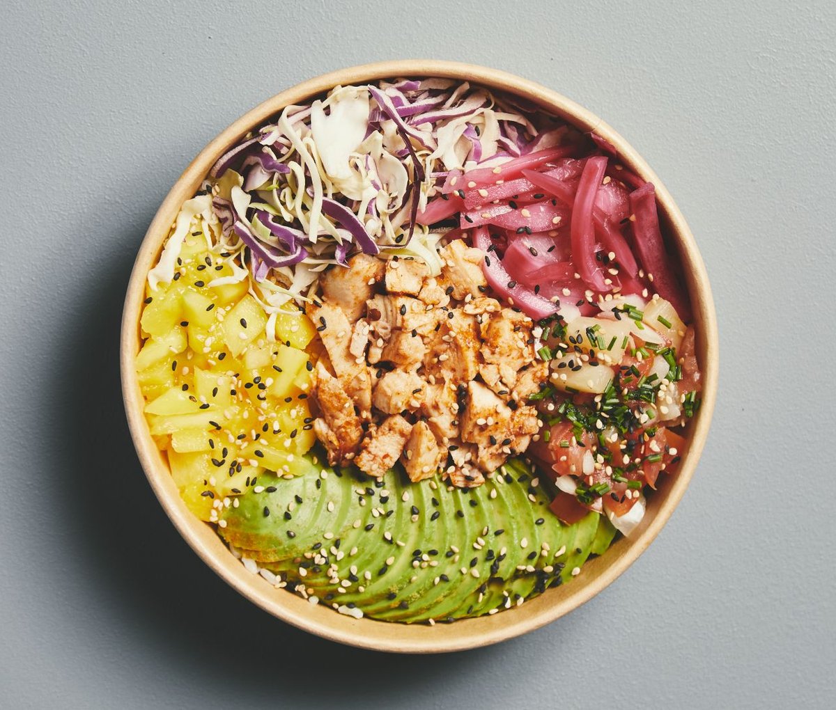 Poke bowl fra Aloha Bowls på Hjallesevej 12B i Odense